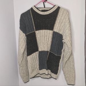 Liberty Sweaters colorblock cable knit sweater